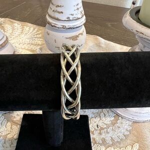 Elegant Silver Braided Bracelet/Cuff